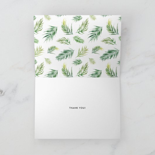 水彩トロピカル フローラル リース ありがとうございます サンキューカード (内部)