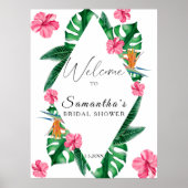 水彩トロピカル – ブライダルシャワーウェルカムサイン ポスター (正面)
