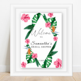 水彩トロピカル – ブライダルシャワーウェルカムサイン ポスター