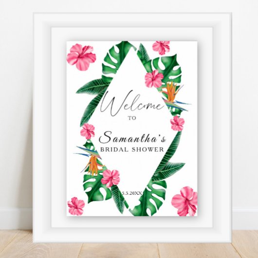水彩トロピカル – ブライダルシャワーウェルカムサイン ポスター