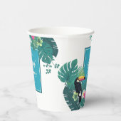 水彩トロピカル ブライダル シャワー ティール ID577 紙コップ (右)