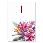 水彩トロピカル ブリス - 結婚式テーブルカード テーブルナンバー (裏面)