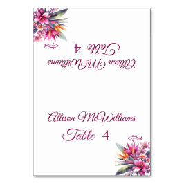 水彩トロピカル ブリス - 魚のアイコン - 結婚式 テーブルナンバー