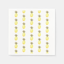 水彩トロピカル ホイル ゴールド パイナップル リピート