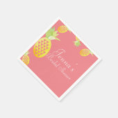 水彩トロピカル マルチ ジオメトリック パイナップル スタンダードカクテルナプキン (角)