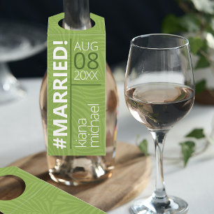 水彩トロピカル#Married緑ID577 ボトルネックタグ