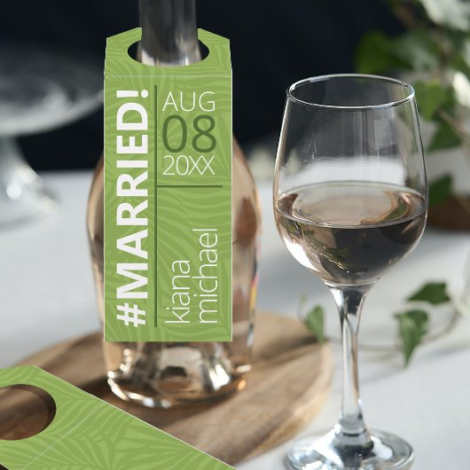 水彩トロピカル#Married緑ID577 ボトルネックタグ