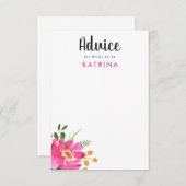 水彩トロピックスブライダルシャワー アドバイスカード (正面/裏面)