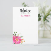 水彩トロピックスブライダルシャワー アドバイスカード (スタンド正面)