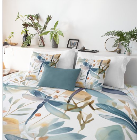 水彩トンボ模様 枕カバー