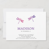 水彩トンボ誕生日パーティーの招待 招待状 (正面)