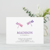 水彩トンボ誕生日パーティーの招待 招待状 (スタンド正面)