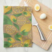 水彩トープ柑橘類レモンフルーツ キッチンタオル (四つ折り)