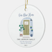 水彩ドア初めてのクリスマスニューホーム セラミックオーナメント (左)