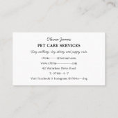 水彩ドッグウォーカーペットシッター名刺 名刺 (裏面)