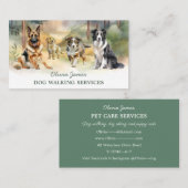 水彩ドッグウォーカーペット座 名刺 (正面/裏面)