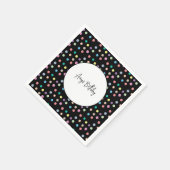 水彩ドットハンド絵を描カラフル誕生日 スタンダードカクテルナプキン (角)