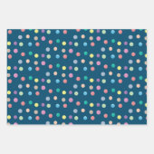 水彩ドット手のパタ絵を描ーンカラフル ラッピングペーパーシート (正面3)