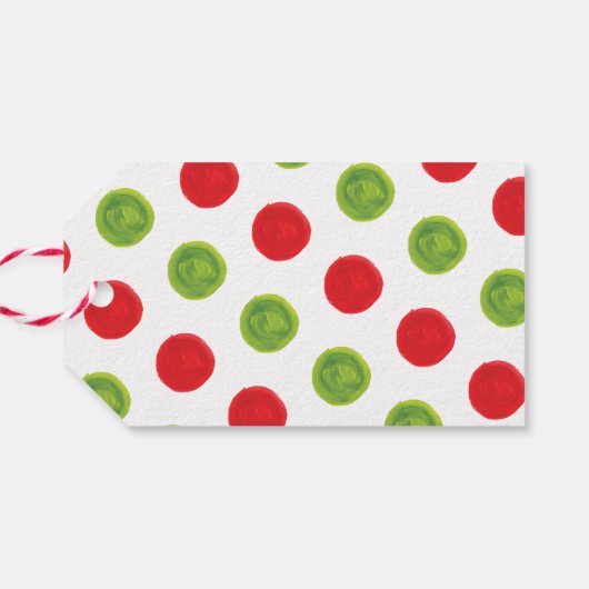 水彩ドット&スクリプトクリスマスギフトタグ ギフトタグ (裏面横)