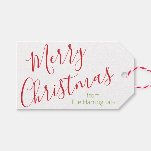 水彩ドット&スクリプトクリスマスギフトタグ ギフトタグ (正面(横))