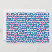 水彩ドット ピンク ブルー 汎用パーティー 招待状 (裏面)