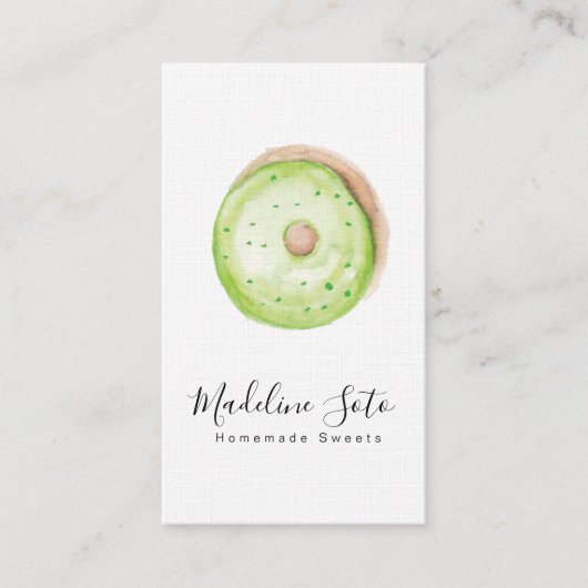 水彩ドナッツスイーツベーキングケーキデコレーター 名刺 (正面)