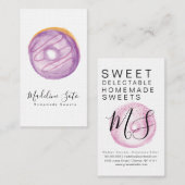 水彩ドナッツスイーツベーキングケーキデコレーターB 名刺 (正面/裏面)