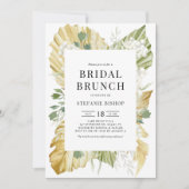 水彩ドライパーム葉ブライダルサマーブランチ 招待状 (正面)