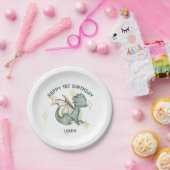 水彩ドラゴンと星ハッピーバースデー紙p ペーパープレート (パーティー)