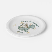 水彩ドラゴンと星ハッピーバースデー紙p ペーパープレート (アングル)