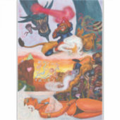 水彩ドラゴンファンタジーエロス乗馬ライオネス シール (正面)