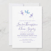 水彩ドラゴンフライエレガントス結婚クリプト 招待状 (正面)