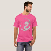 水彩ドラゴン円相日本風ミニマリスト Tシャツ (正面フル)
