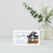 水彩ドラゴン ハロウィン ベイビーシャワー レジストリー エンクロージャーカード (スタンド正面)