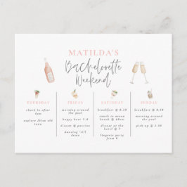 水彩ドリンクバチェロレッテ週末の日程 ポストカード