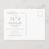 水彩ドリンク絵を描バチェロレッテ週末請求書 インビテーションポストカード (裏面)