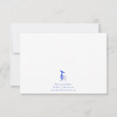 水彩ドルフィンソロリティのノートカード サンキューカード (裏面)