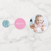 水彩ドーナッツバースデーパーソナライズされたタパーティー コンフェッティ (裏面)