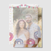 水彩ドーナツと紙吹雪スペインの性別の表示 ベラム紙招待状 (オフセット (カップル))