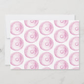 水彩ドーナツファースト誕生日スウィートパーティーピンク 招待状 (裏面)