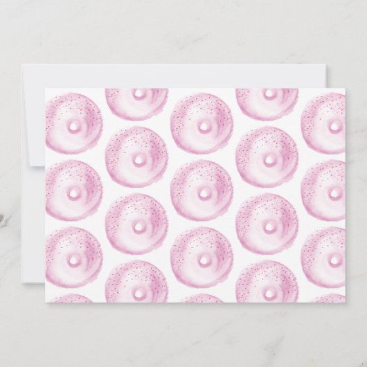 水彩ドーナツファースト誕生日スウィートパーティーピンク 招待状 (裏面)