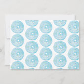 水彩ドーナツファースト誕生日スウィートパーティーブルー 招待状 (裏面)