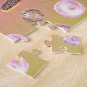 水彩ドーナツレグラデーションインボーカラフル ジグソーパズル (側面)