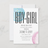 水彩ドーナツ性別リビールハンド色彩の鮮やかアイン 招待状 (正面)