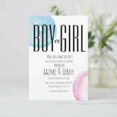 水彩ドーナツ性別リビールハンド色彩の鮮やかアイン 招待状 (スタンド正面)