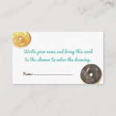 水彩ドーナツ赤ちゃんシャワーおむつラッフルカード エンクロージャーカード (裏面)