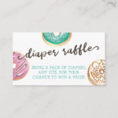 水彩ドーナツ赤ちゃんシャワーおむつラッフルカード エンクロージャーカード (正面)
