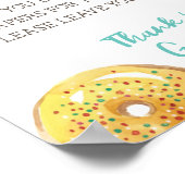 水彩ドーナツ赤ちゃんシャワーおむつラッフルサイン ポスター (角)