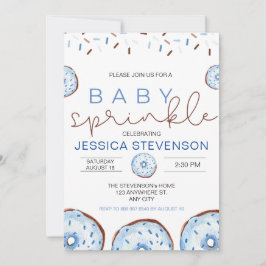 水彩ドーナツ ベイビー スプリンクル シャワー 招待状