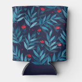 水彩ナイトガーデン – ターコイズ、青と赤 缶クーラー (正面)